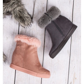 Seastar Różowe botki na koturnie 1