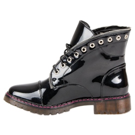 Lucky Shoes Lakierowane workery czarne 1