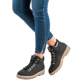 Bestelle Modne filcowe traperki czarne 1