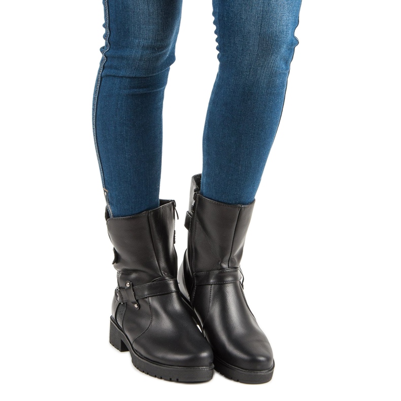 Ocieplane Botki Workery czarne 2