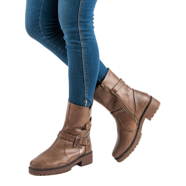 Ocieplane Botki Workery brązowe 1