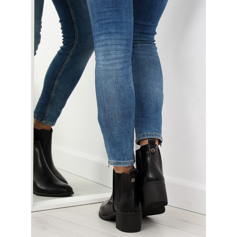 Sztyblety na obcasie czarne 8932 Black 1