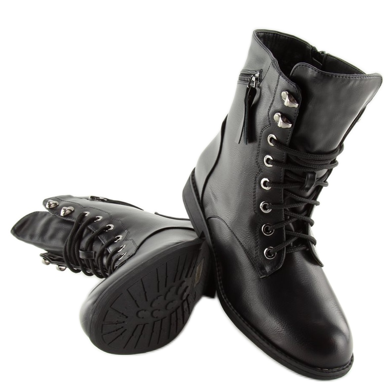Botki sznurowane workery czarne 168-177 black 1