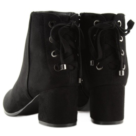 Botki na obcasie czarne 8038 black 2