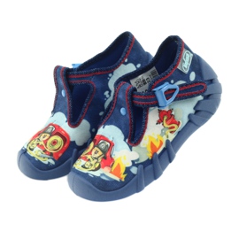 Befado buty dziecięce kapcie 110p323 niebieskie wielokolorowe 4