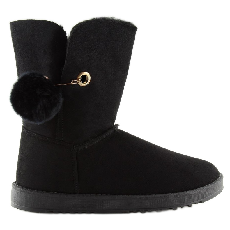 Emusy z pomponem czarne SP04P black 1