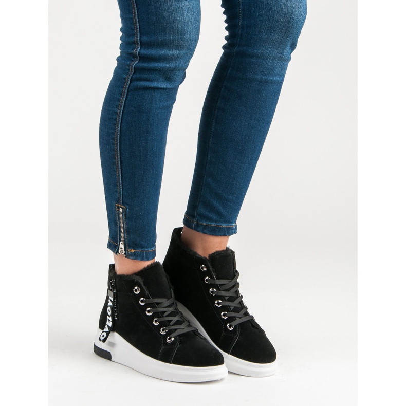 Ocieplane trampki czarne 1