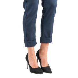 Zamszowe szpilki czarne 1