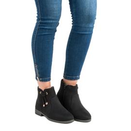 Top Shoes Niskie Botki Na Suwak czarne 1