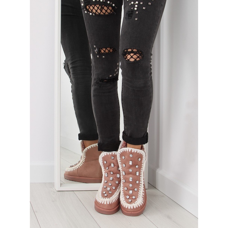 Botki na koturnie różowe DD62P Pink 2