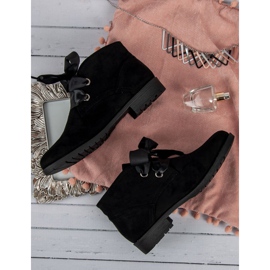 Seastar Zamszowe wiązane botki czarne 1