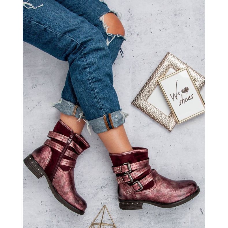 Kayla Bordowe workery czerwone 1