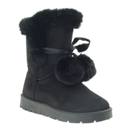 Czarne Emusy Mukluki z pomponem 1