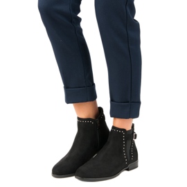 Super Me Niskie jesienne botki czarne 2