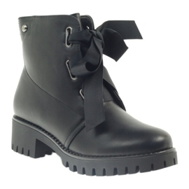 Workery czarne wiązane Filippo 1