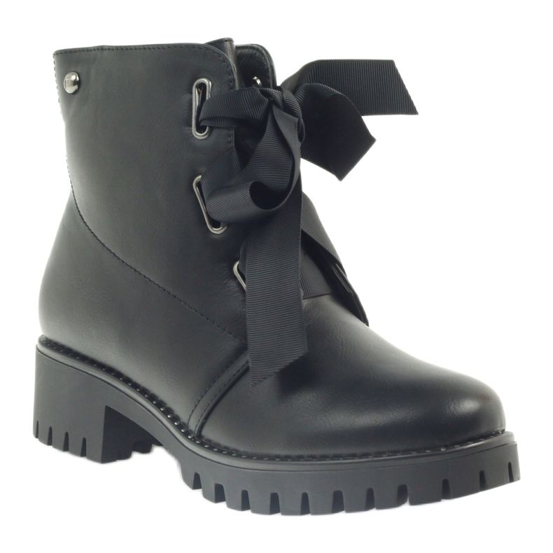 Workery czarne wiązane Filippo 1