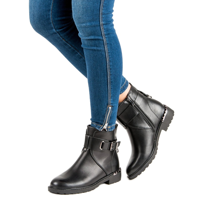 Groto Gogo Wygodne Botki Workery czarne 1