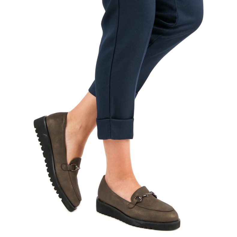 Kylie Stylowe Mokasyny zielone 1