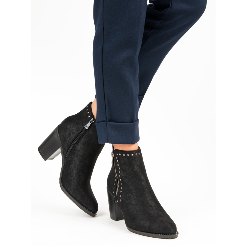 Kylie Czarne Botki Na Słupku 1