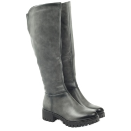 M.Daszyński Kozaki na grubym spodzie Daszyński MR1813 szare 3