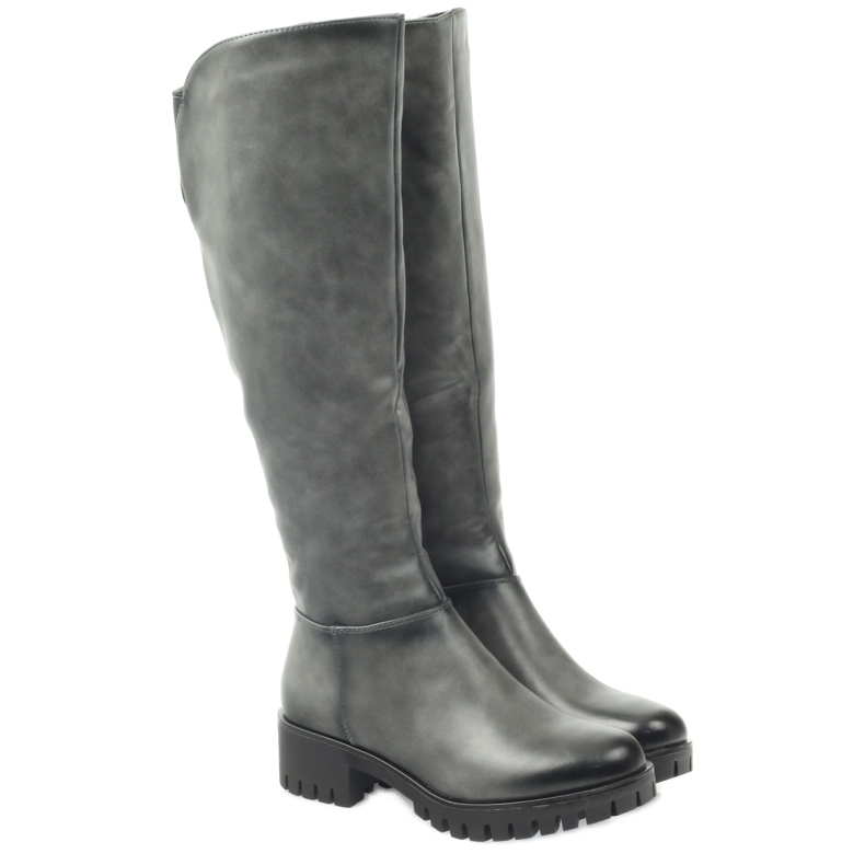 M.Daszyński Kozaki na grubym spodzie Daszyński MR1813 szare 3