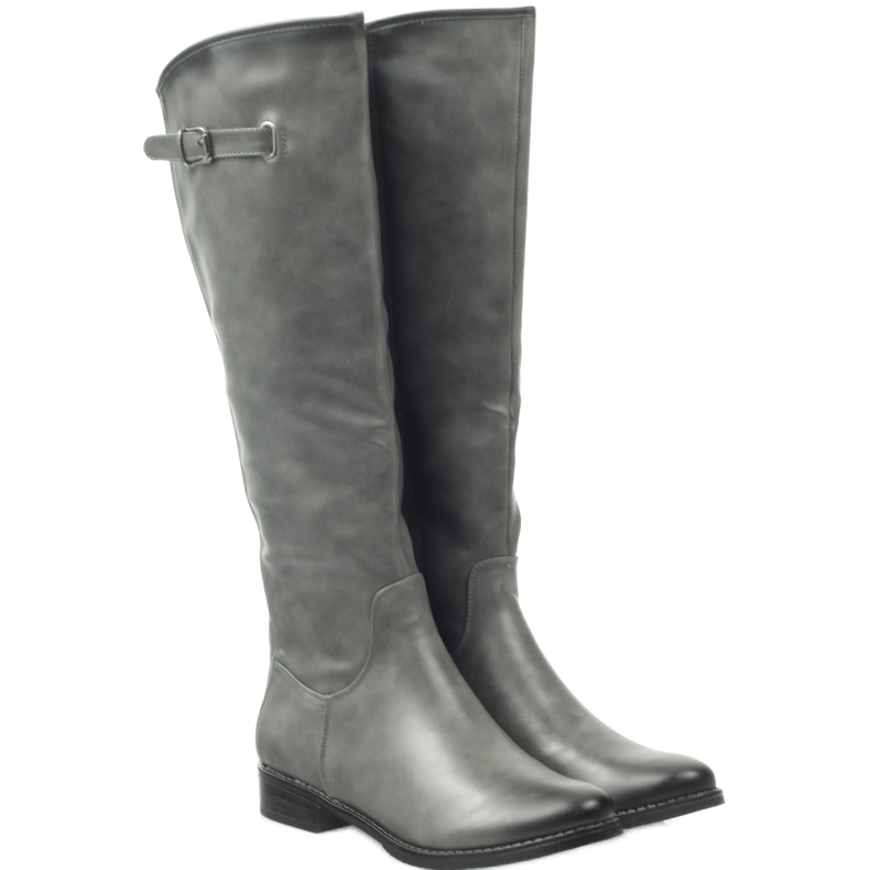 M.Daszyński Kozaki Oficerki Daszyński SA131 szare 3