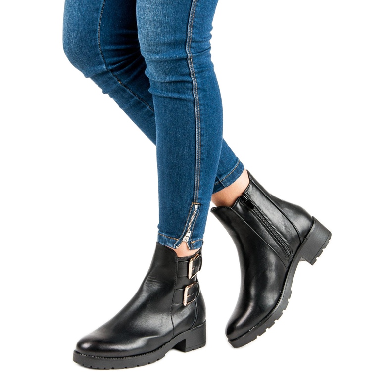 J. Star Ocieplane botki klasyczne czarne 1