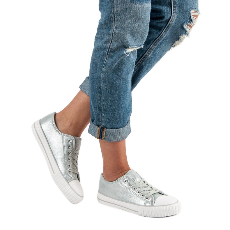 Srebrne trampki szare 1