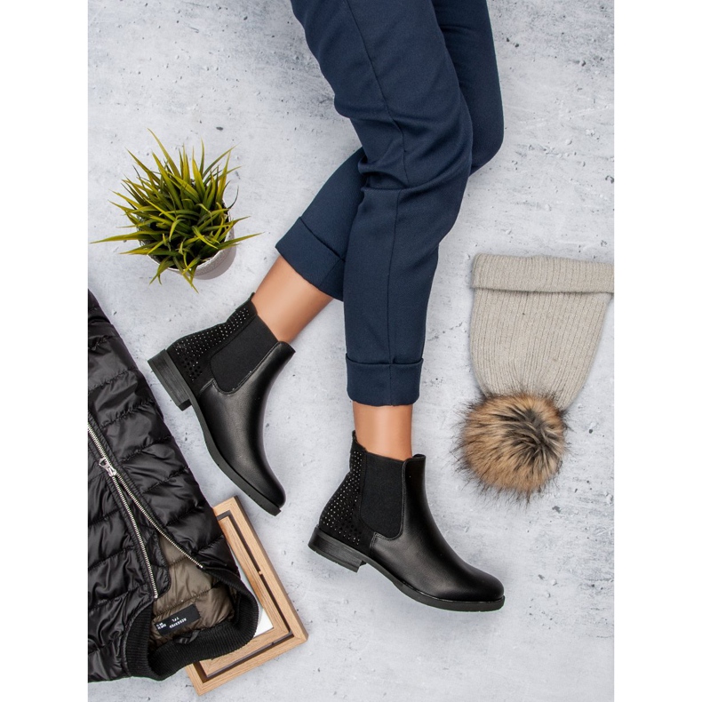 Seastar Eleganckie botki sztyblety czarne 1