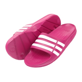 Klapki adidas Duramo Slide K Jr G06797 białe różowe 4