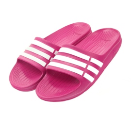 Klapki adidas Duramo Slide K Jr G06797 białe różowe 3