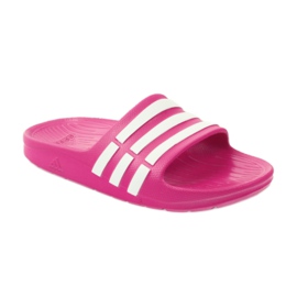 Klapki adidas Duramo Slide K Jr G06797 białe różowe 1