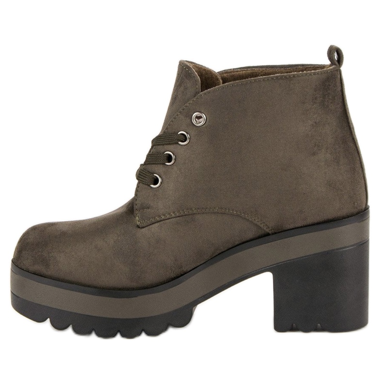 Lekkie botki na obcasie zielone 2