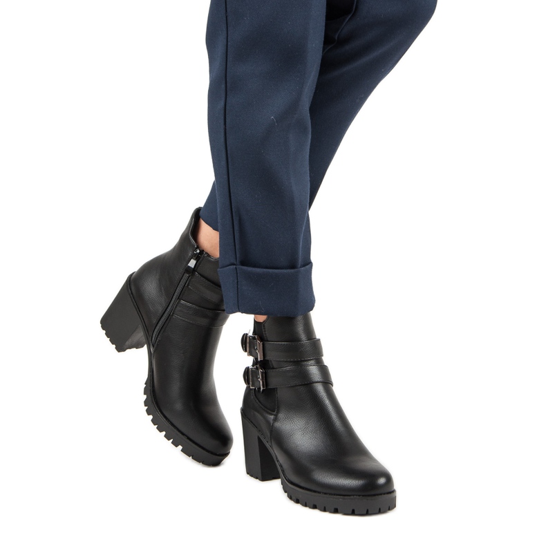 Filippo Casualowe Botki Na Słupku czarne 1