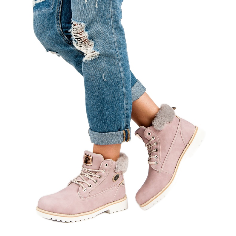 Kylie Pudrowe Traperki różowe 2