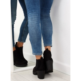Botki na szerokim obcasie czarne E5106 Black 1
