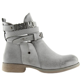 Botki cut out szare 302-PA grey 2
