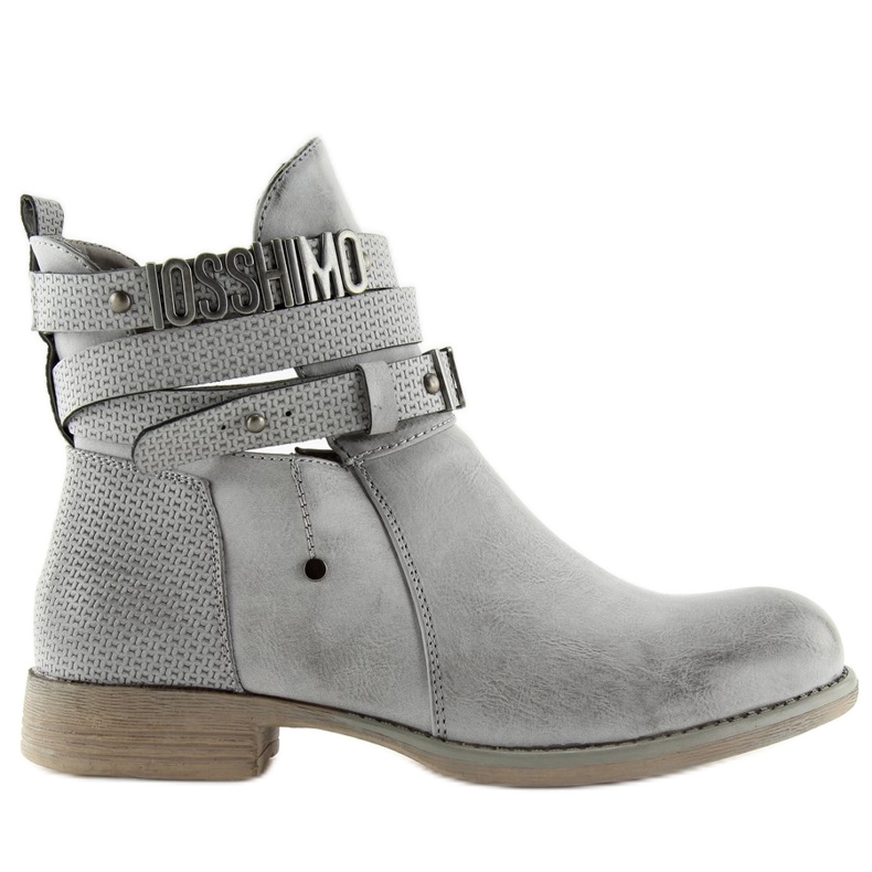 Botki cut out szare 302-PA grey 2