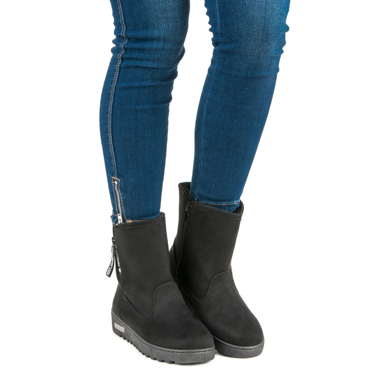 Mckeylor Ocieplane zamszowe botki czarne 1