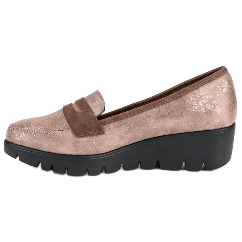 Kylie Mokasyny Na Koturnie beżowy 1