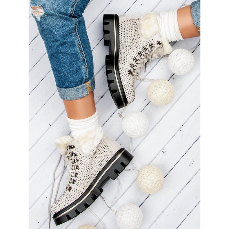 Kylie Stylowe botki z protektorem brązowe 1