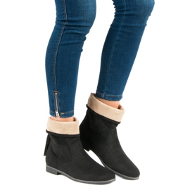 Weide Zamszowe Botki Boho czarne 2