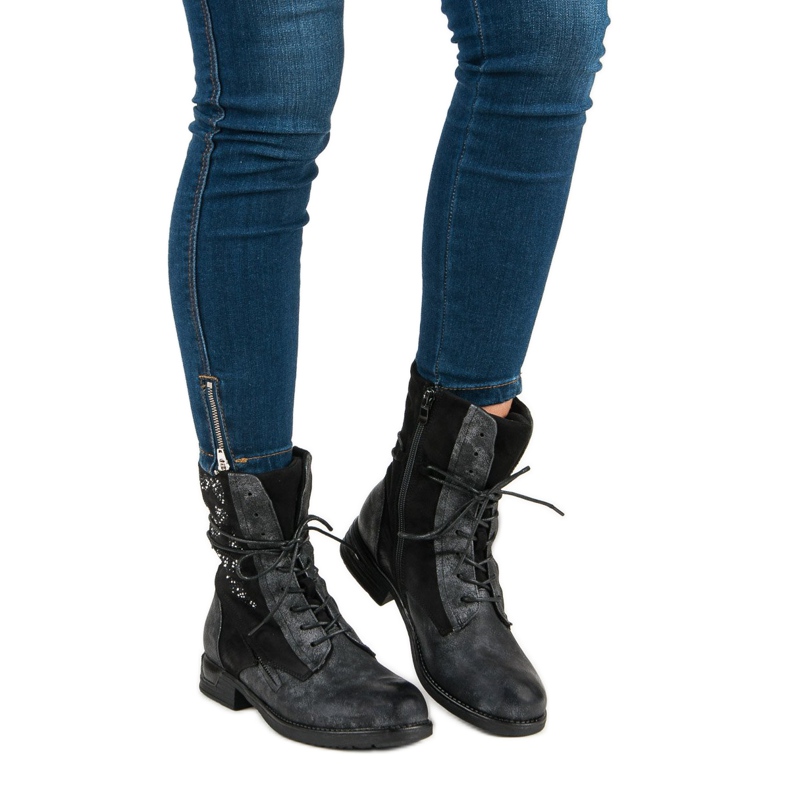 Kayla Modne Workery czarne 1