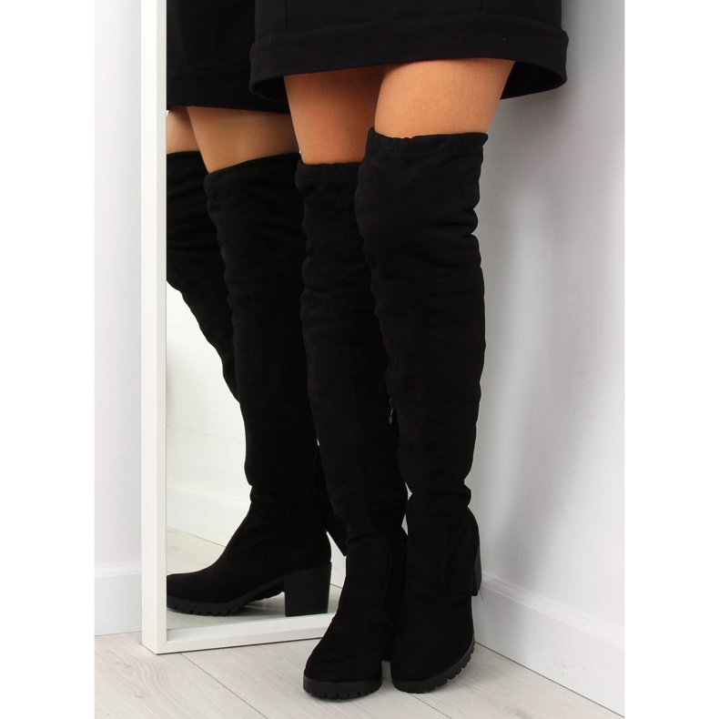 Muszkieterki na obcasie czarne BH108-HB 2