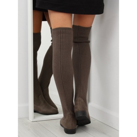 Kozaki muszkieterki brązowe BM102 khaki 2