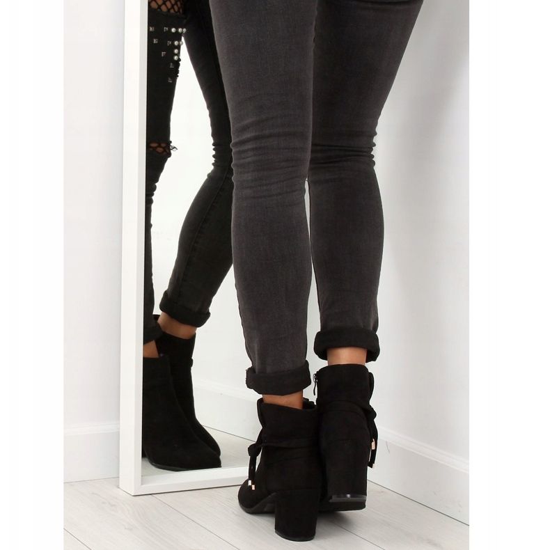 Botki na obcasie czarne YL56 Black 1