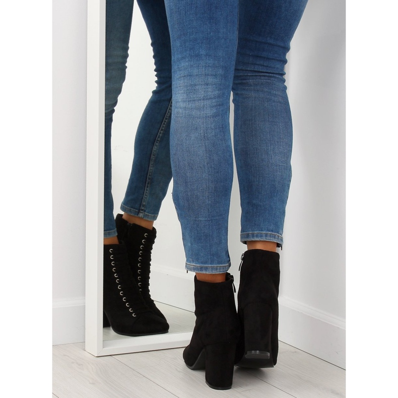 Botki na stabilnym obcasie czarne SP03 Black 1