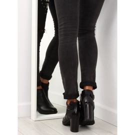 Botki na obcasie czarne 3439 Black 1