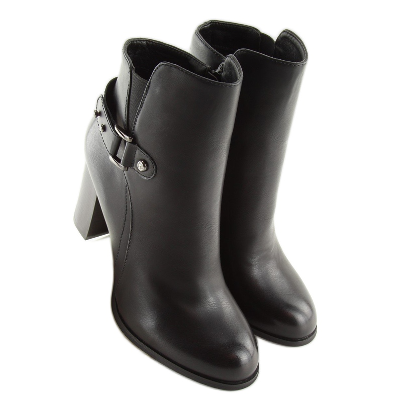 Botki na obcasie czarne 3974 Black 2