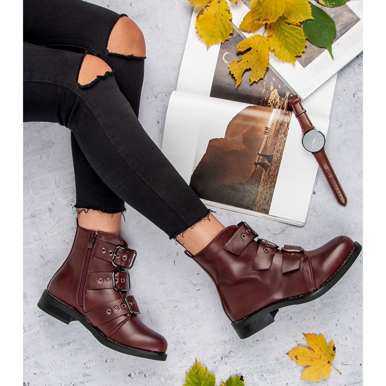 Small Swan Stylowe Workery wielokolorowe czerwone 1